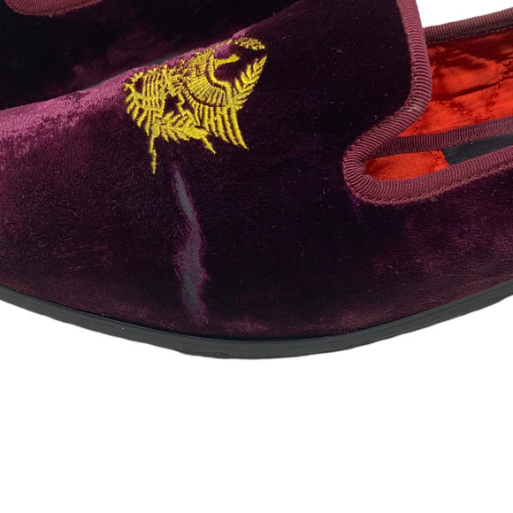 Cesar Walks men red velvet slip on loafers size 9 - Picture 6 of 10